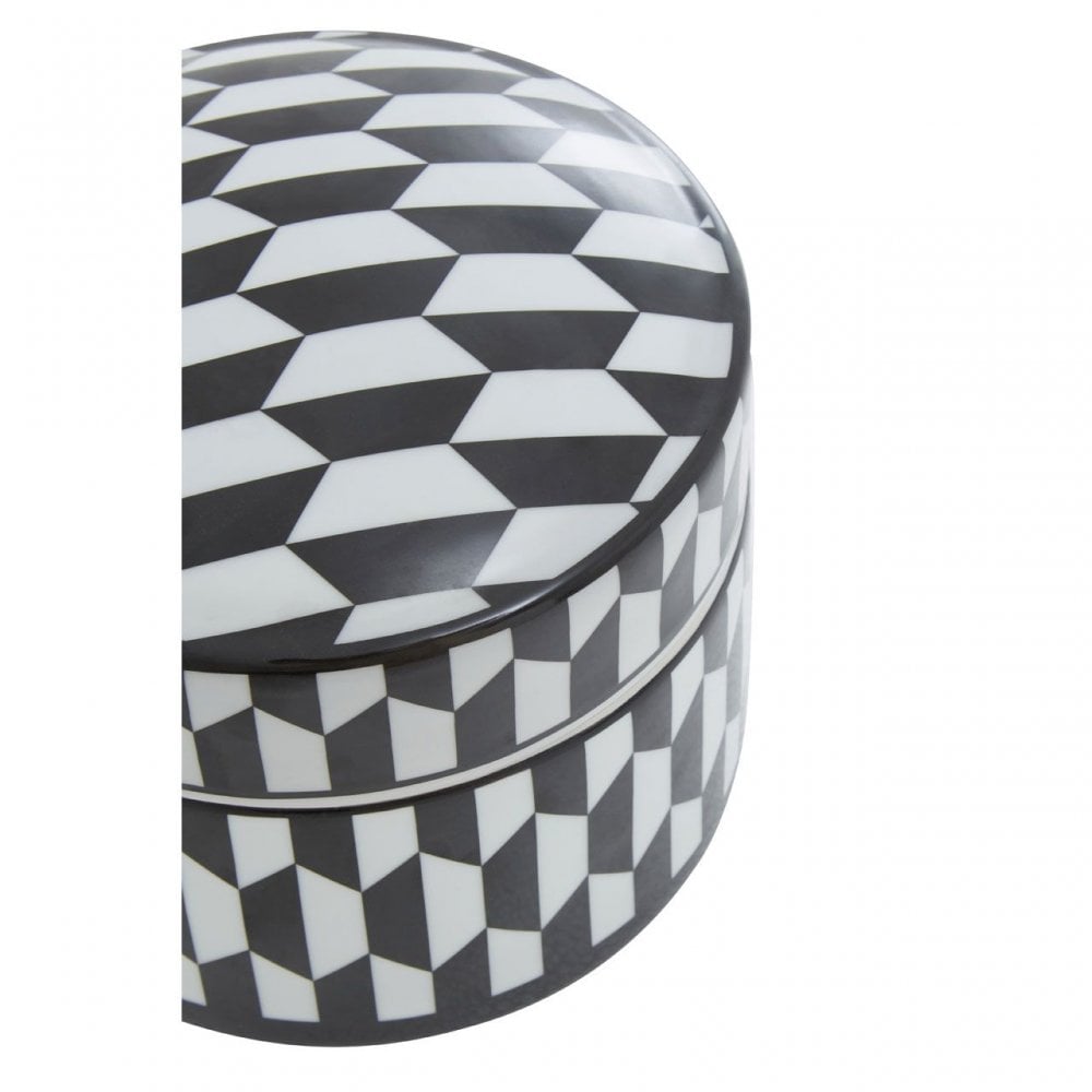 Marlo Geometric Print Ceramic Trinket Box
