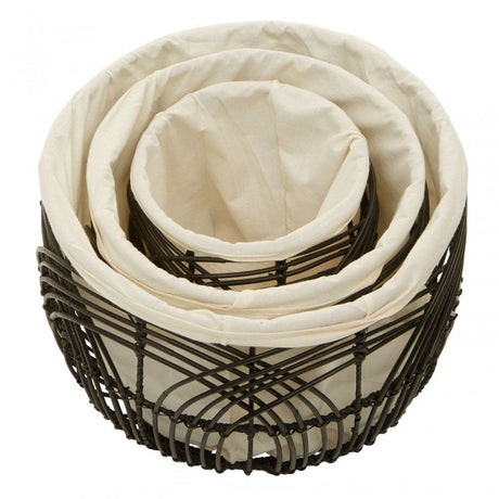 Arles Set Of 3 Rattan Baskets