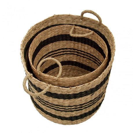 Arles Black Stripes Seagrass Baskets