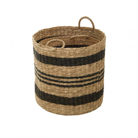 Arles Black Stripes Seagrass Baskets