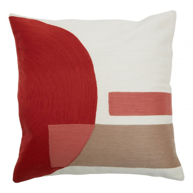 Bozie Ozella Red And White Tonal Cushion