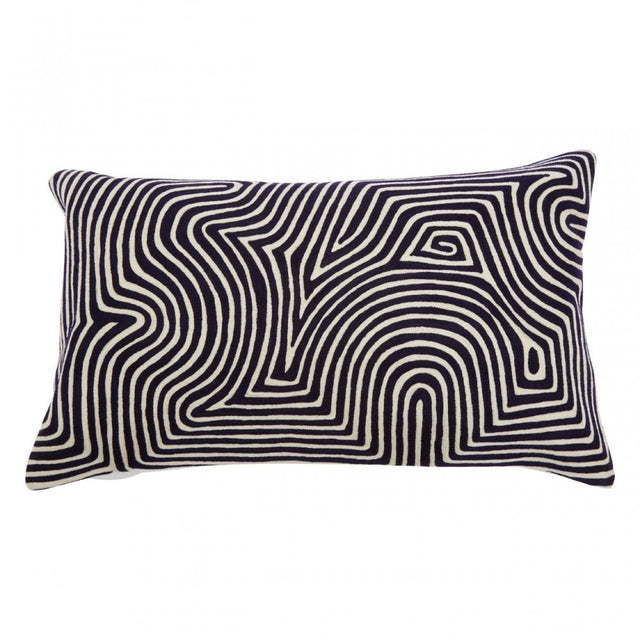 Bosie Ozella Navy And White Rectangular Cushion