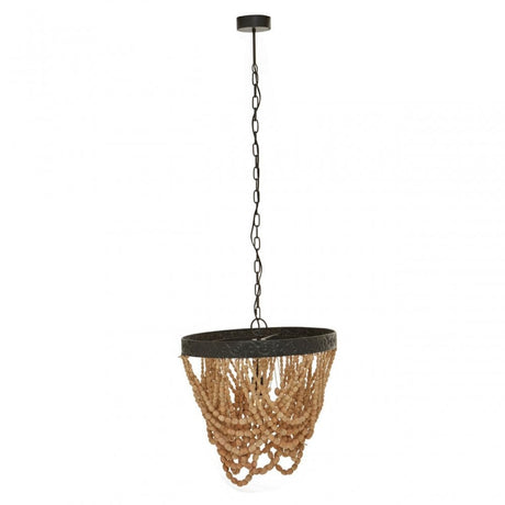 Lapiz Wood Bead Chandelier