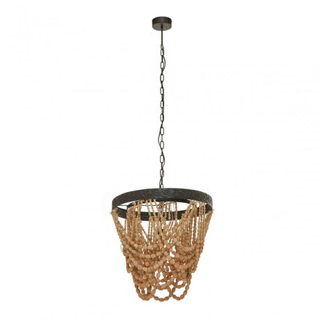 Lapiz Wood Bead Chandelier
