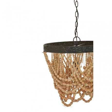 Lapiz Wood Bead Chandelier
