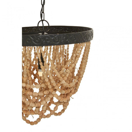 Lapiz Wood Bead Chandelier