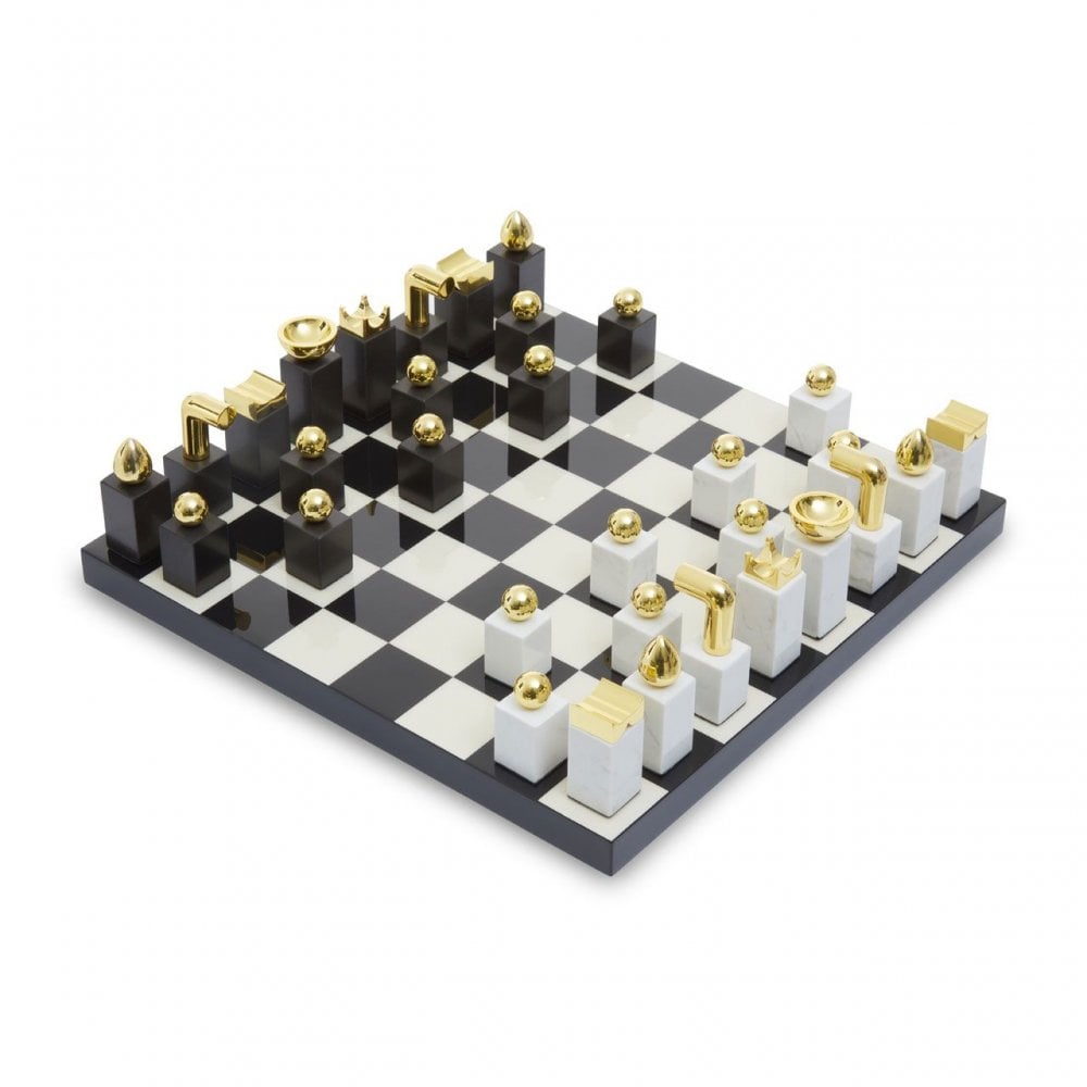 Flos Marble And Wood Chess Set
