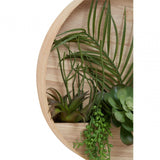 Fiori Mixed Succulents In Wood Wall Planter