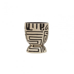 Barren Eartheware White And Black Planter