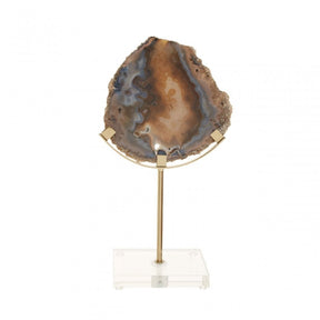 Bowerbird Black & Gold Agate Sculpture