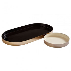 Elva Black and Gold & Cream and Gold Trays