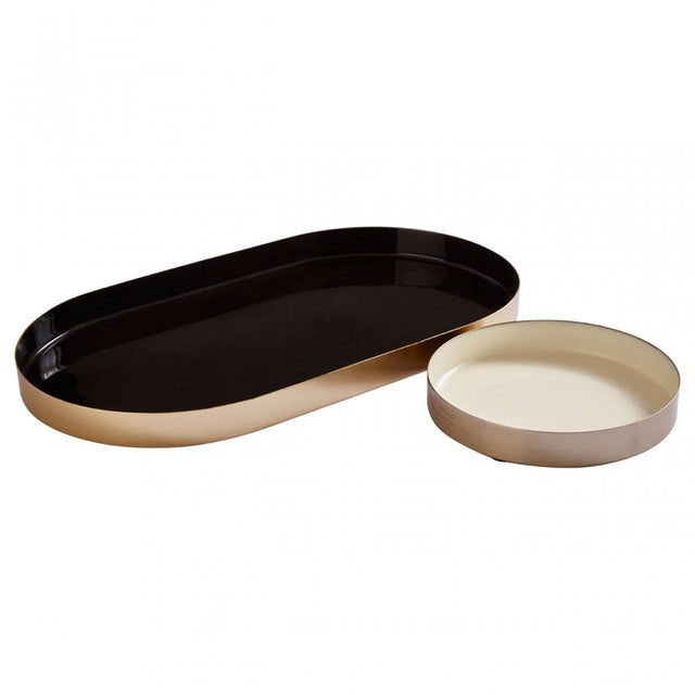 Elva Black and Gold & Cream and Gold Trays