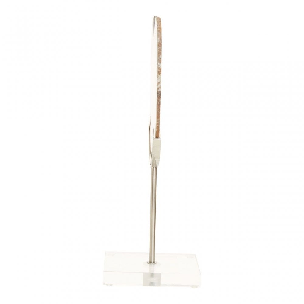 Bowerbird White & Silver Agate Sculpture