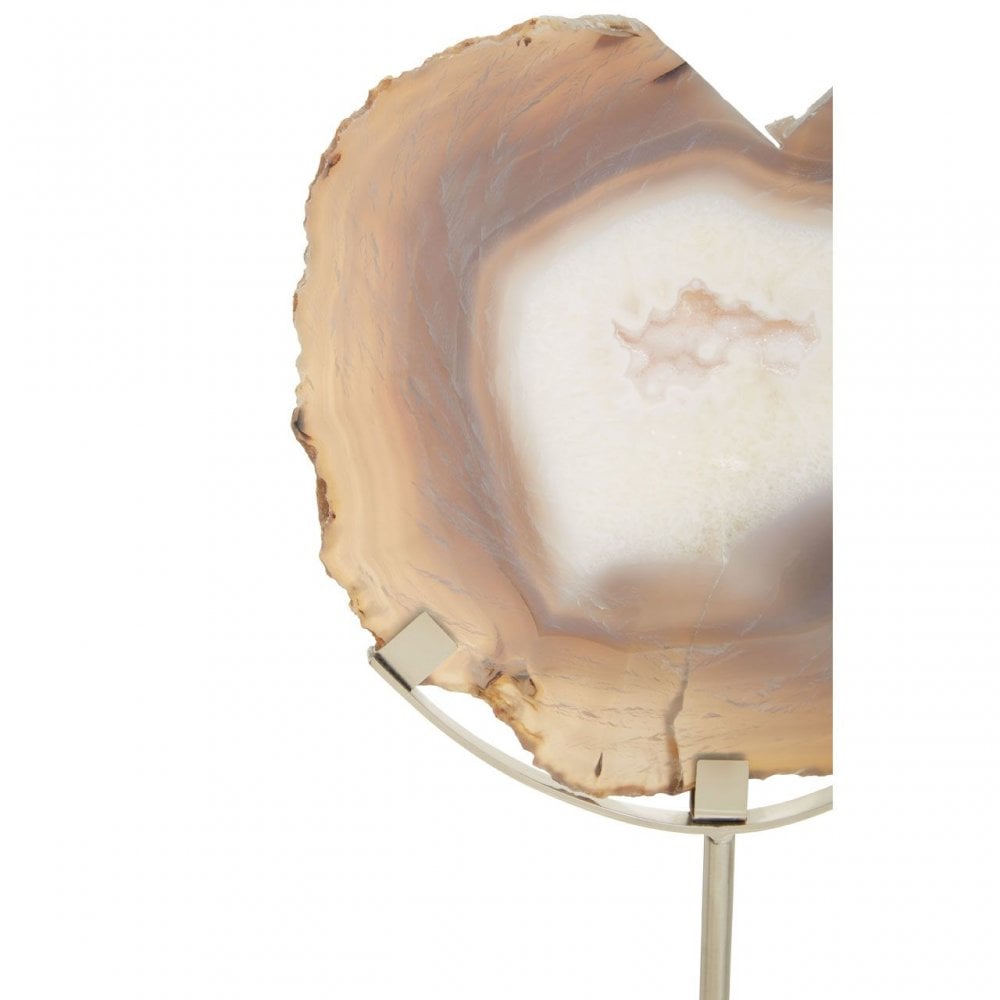 Bowerbird White & Silver Agate Sculpture