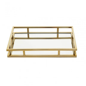 Cruzar Rectangular Gold Finish Tray