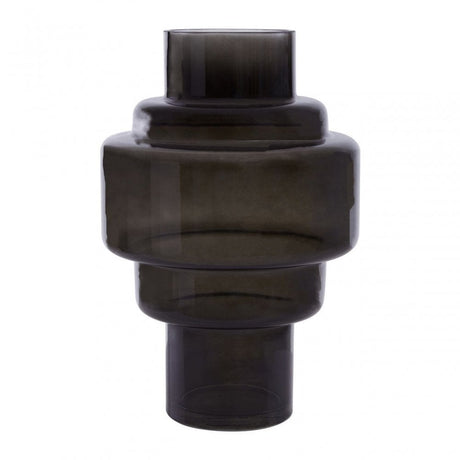 Cayden Small Black Smoked Glass Vase
