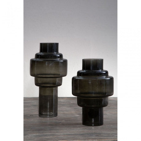 Cayden Small Black Smoked Glass Vase