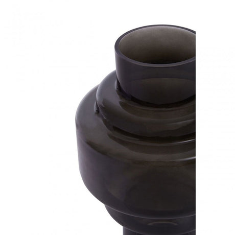 Cayden Small Black Smoked Glass Vase