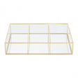 3 Compartments Clear Glass Makeup Organiser