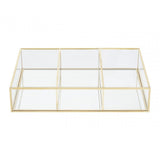 3 Compartments Clear Glass Makeup Organiser