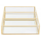 3 Compartments Clear Glass Makeup Organiser