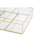 3 Compartments Clear Glass Makeup Organiser