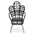 Java Black Rattan Scalloped Back Chair