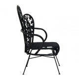 Java Black Rattan Scalloped Back Chair