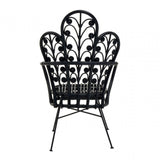 Java Black Rattan Scalloped Back Chair