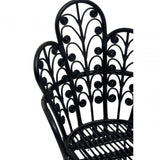 Java Black Rattan Scalloped Back Chair