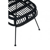 Java Black Rattan Scalloped Back Chair