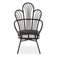 Java Black Rattan Scalloped Back Chair