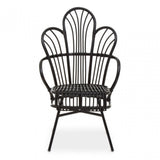Java Black Rattan Scalloped Back Chair