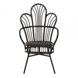 Java Black Rattan Scalloped Back Chair