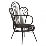Java Black Rattan Scalloped Back Chair