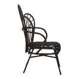 Java Black Rattan Scalloped Back Chair