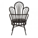 Java Black Rattan Scalloped Back Chair
