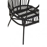 Java Black Rattan Scalloped Back Chair