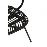 Java Black Rattan Scalloped Back Chair