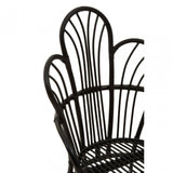 Java Black Rattan Scalloped Back Chair