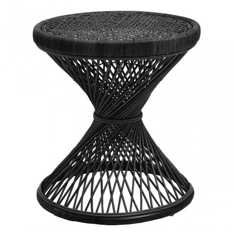 Mataram Black Finish Twisted Stool
