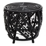 Mataram Black Rattan Stool