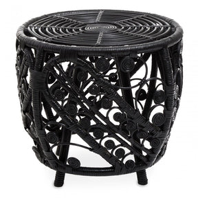 Mataram Black Rattan Stool