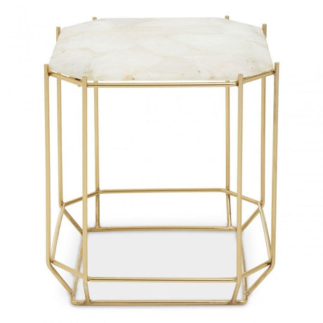 Jaipur White Quartz Side Table