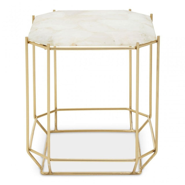 Jaipur White Quartz Side Table
