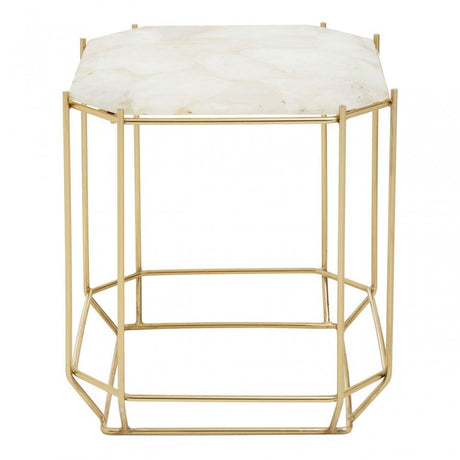 Jaipur White Quartz Side Table