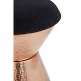 Jaipur Black Velvet And Copper Finish Stool