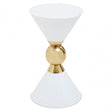 Jaipur White And Gold Finish Side Table