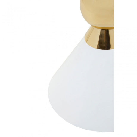 Jaipur White And Gold Finish Side Table