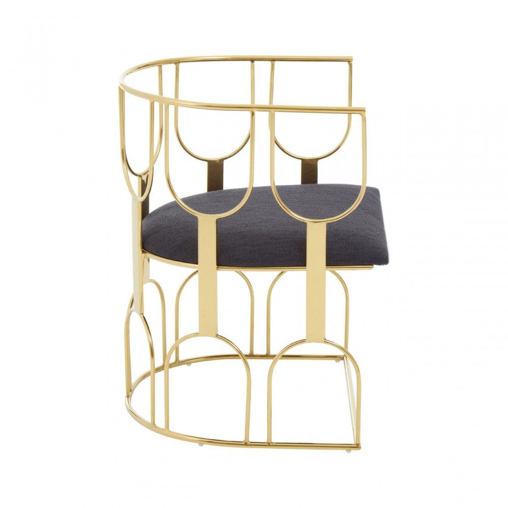 Azalea Black And Gold Finish Chair